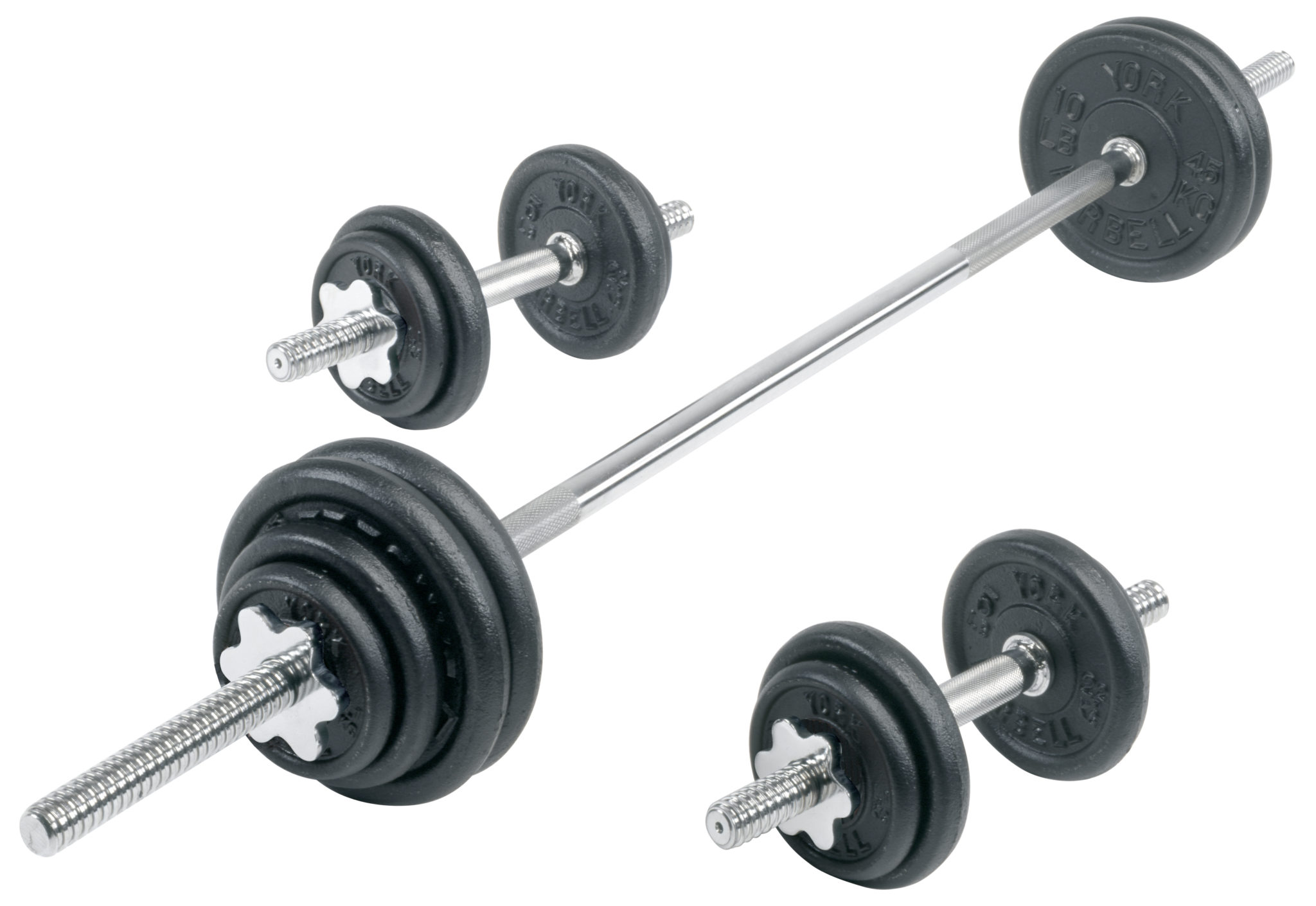 York 14” Spinlock Dumbbell Bar Weight Lifting Training Handle with Collars 