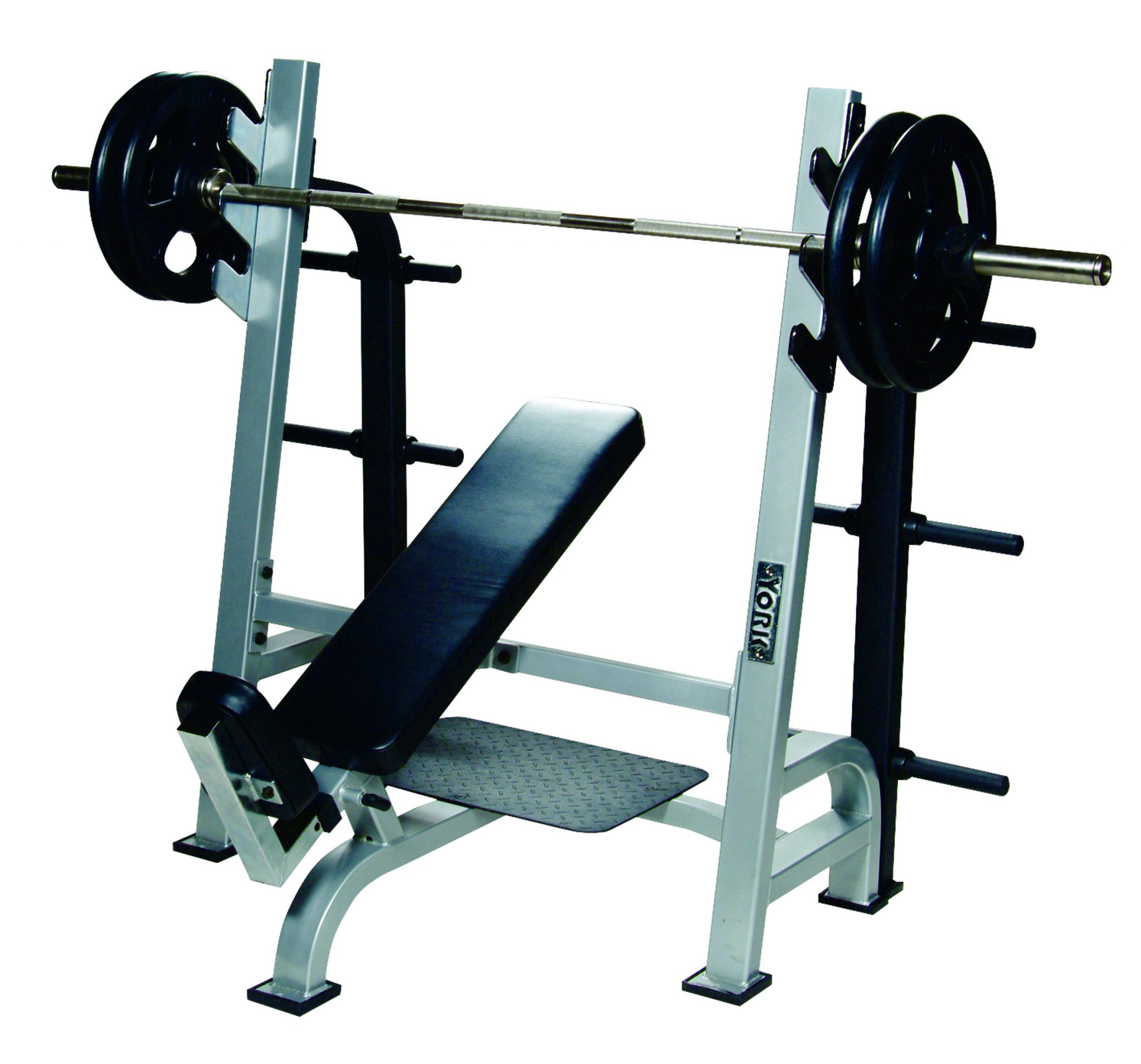 Olympic Incline Bench Press W Gun Racks Benches York Barbell