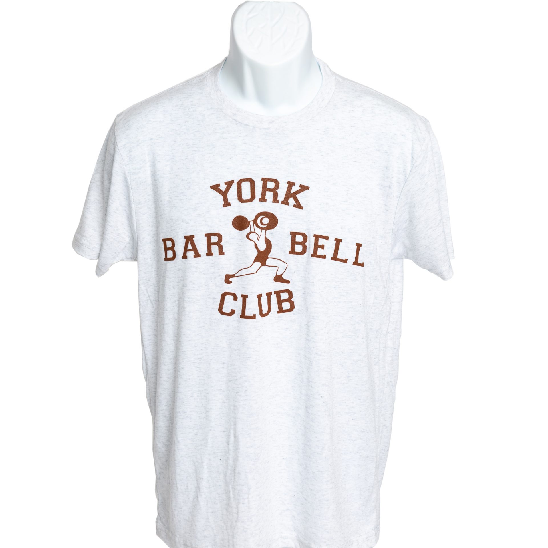 York Barbell Club Tee- Heatherd White