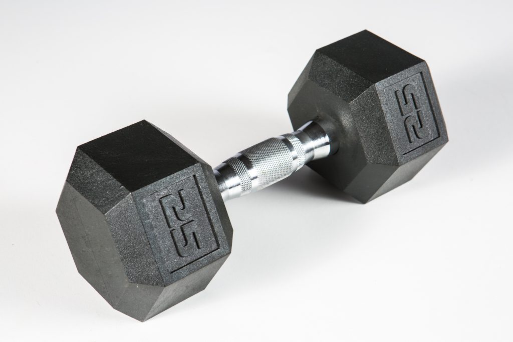 York Barbell Solid Steel Professional Chrome Dumbbell with Ergo Grip 10 lbs 