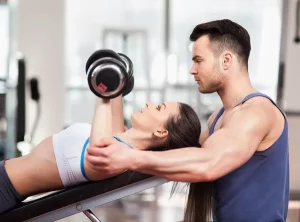 couple lifting weights