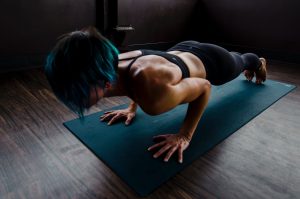 home workout with fitness mat