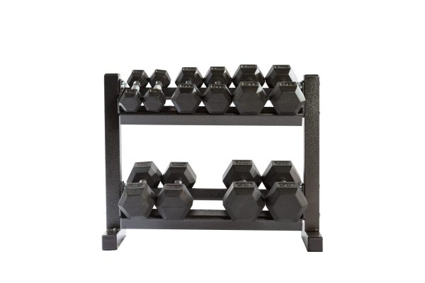 YORK Mini 2-Tier Dumbbell Stand with Dumbbells