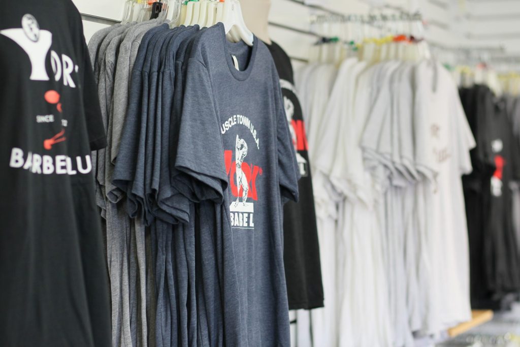 York Barbell T-shirts in-store