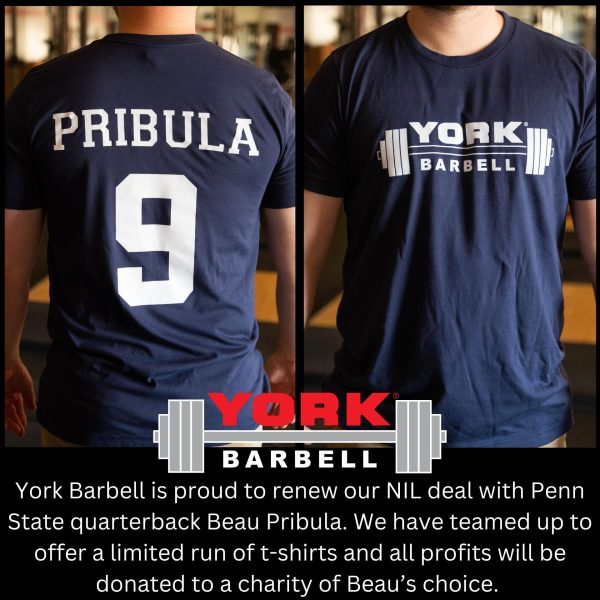 Beau Pribula x York Barbell NIL deal Collab t-shirt